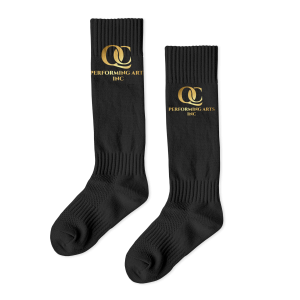 qc performing arts branded socks